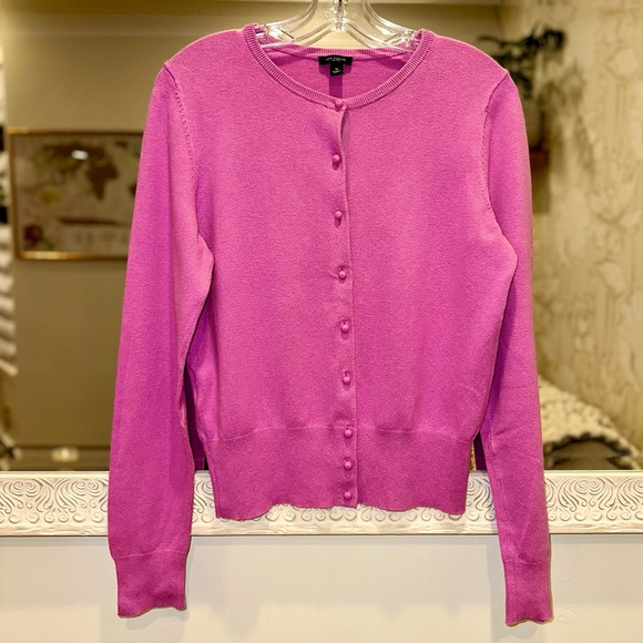 Ann Taylor Pinky Purple Long Sleeve Cardigan Sweater - Front Buttons - M - Picture 3 of 8